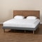 Baxton Studio Gabriela Grey Upholstered and Ash Walnut Wood King Size Platform Bed 164-9415-9427 - alternate 2